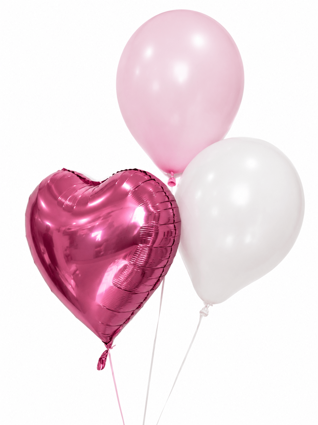 Heart foil balloon bundle with two latex balloons, a balloon add-on for flower delivery in Phoenix