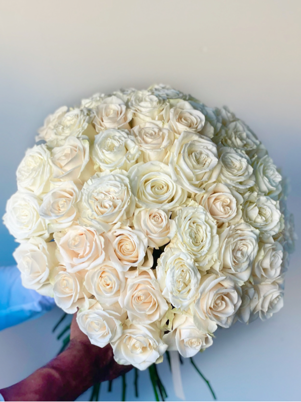 Pure Elegance White Rose Bouquet