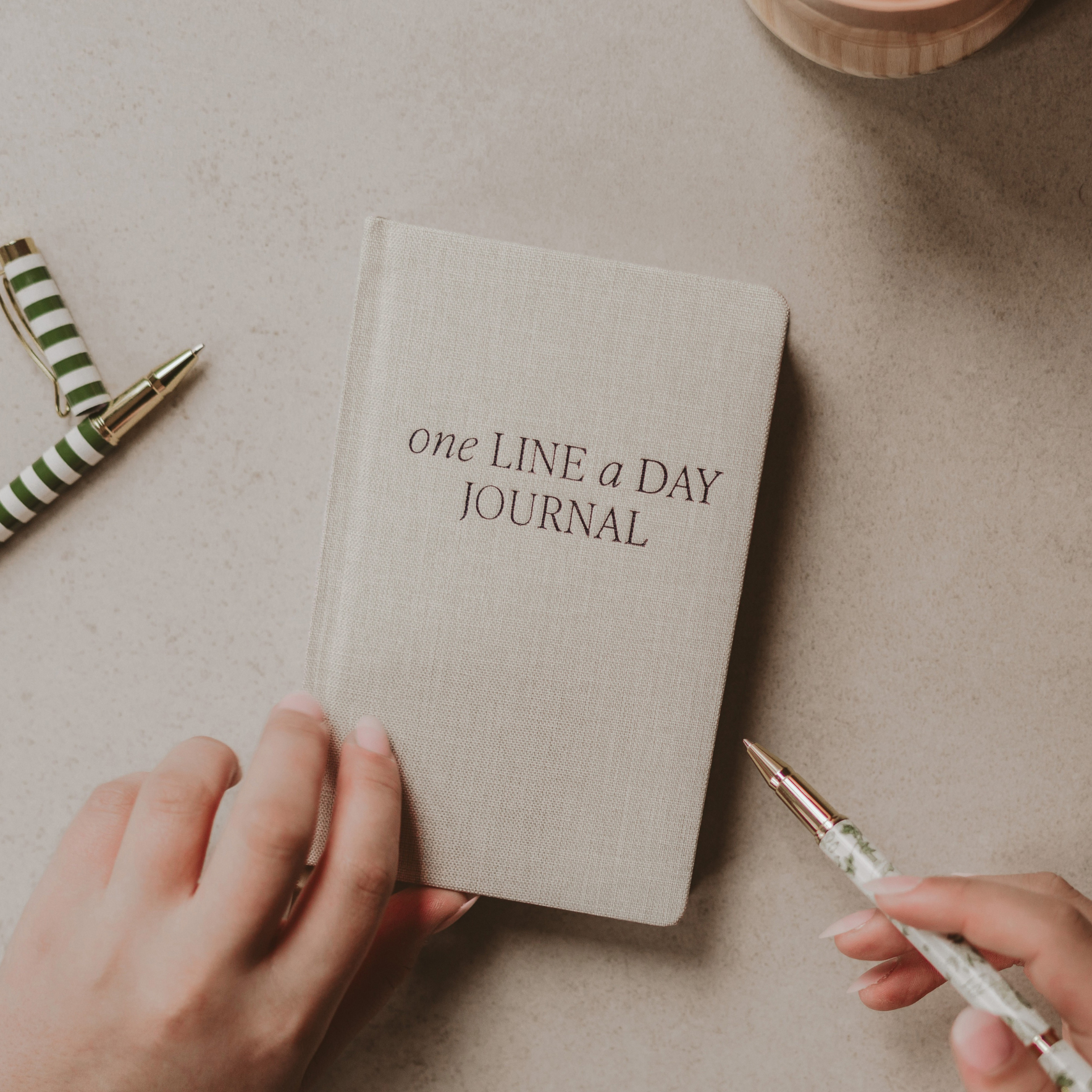 *NEW* Tan One Line A Day Fabric Journal - Stationery Gifts