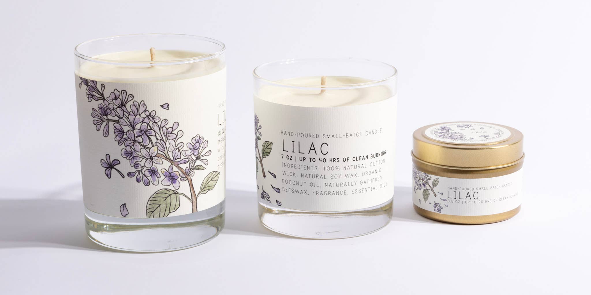 Lilac - Medium Glass - Just Bee Candle