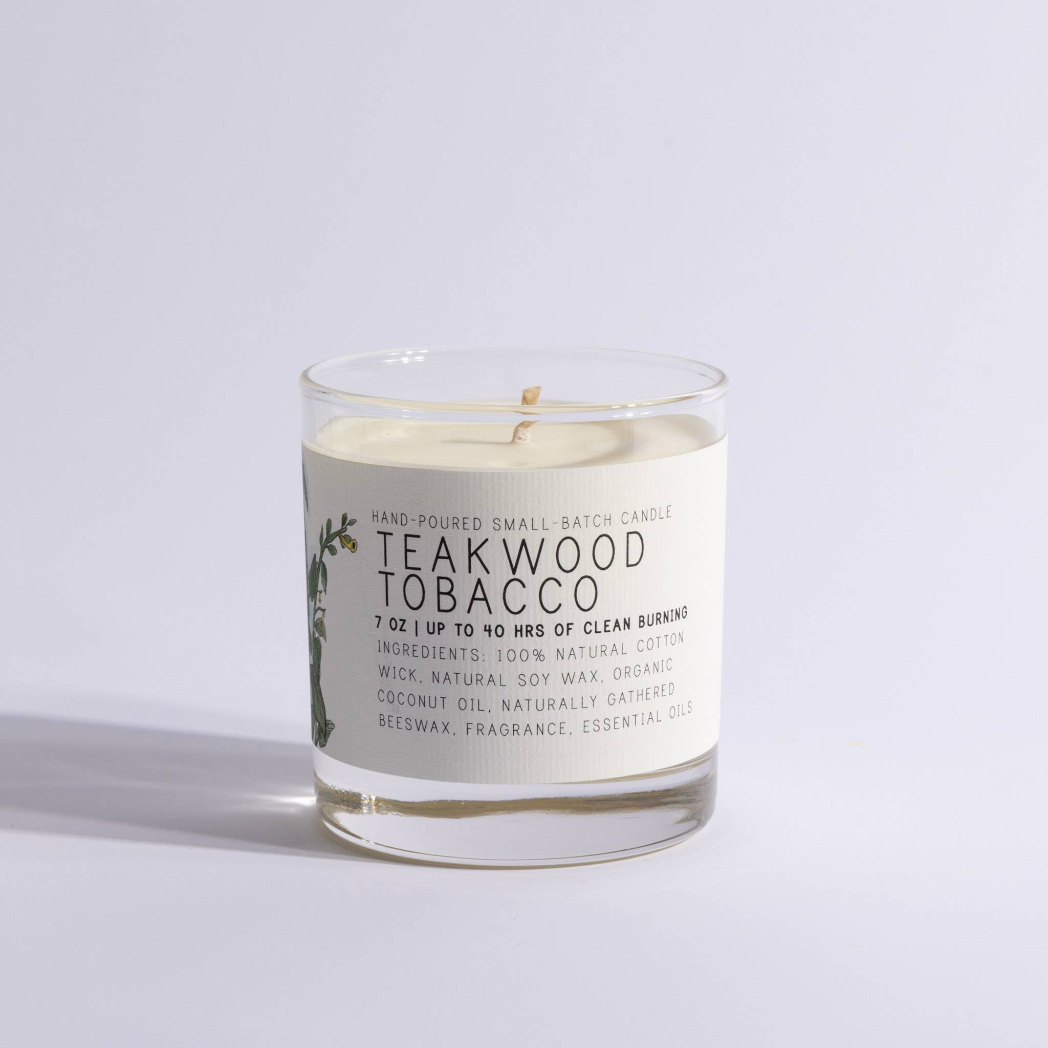 Teakwood Tobacco - Medium Glass - Just Bee Candle