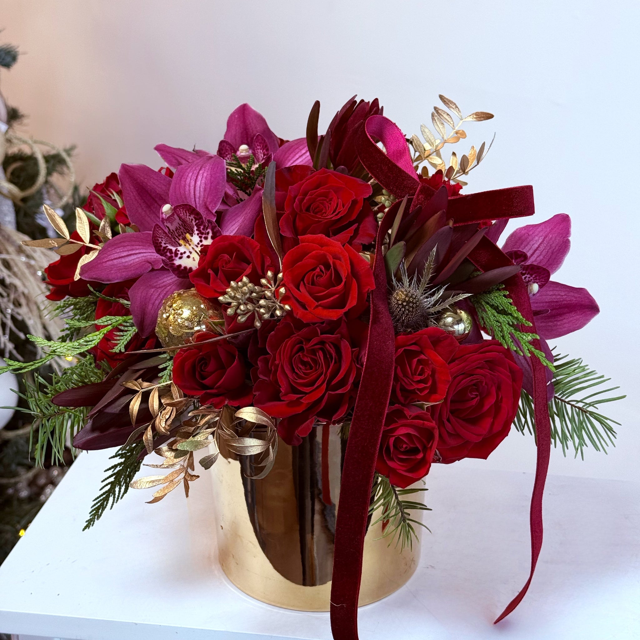 Crimson Elegance Arrangement