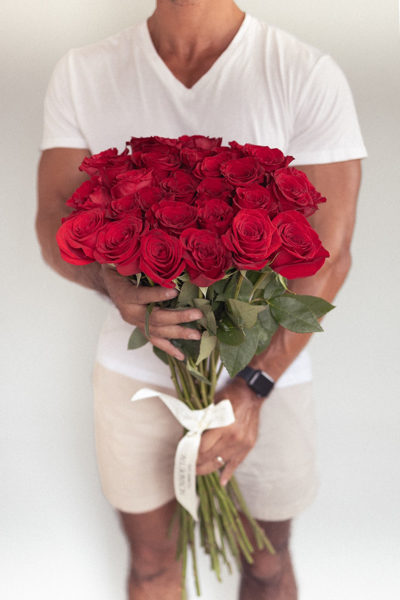 Long stem Red Rose Bouquet 80cm Valentine's Day Edition