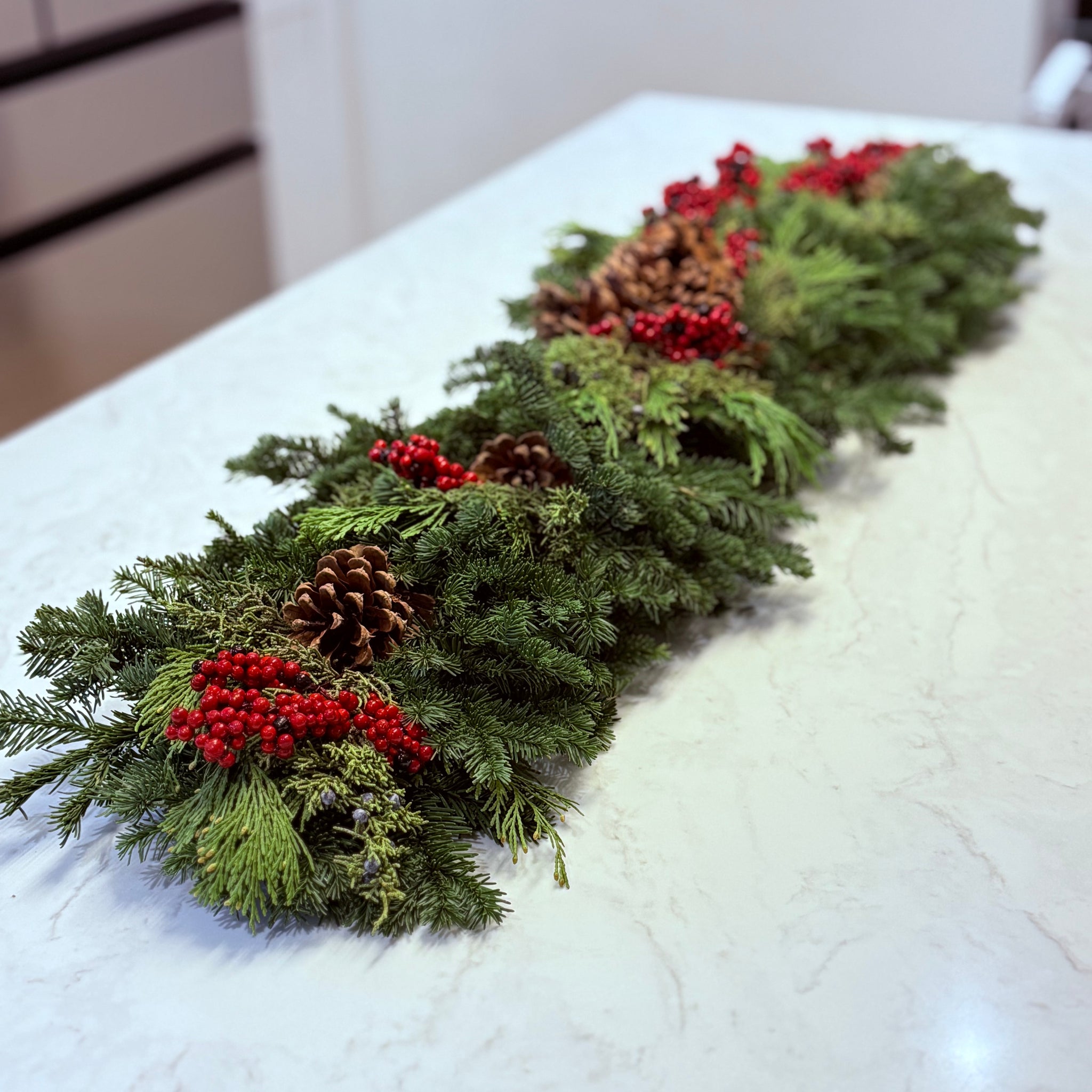 Holiday Evergreen Table Runner