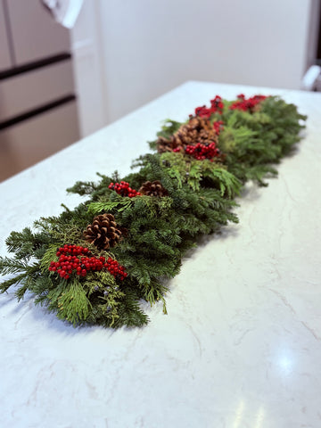 Holiday Evergreen Table Runner