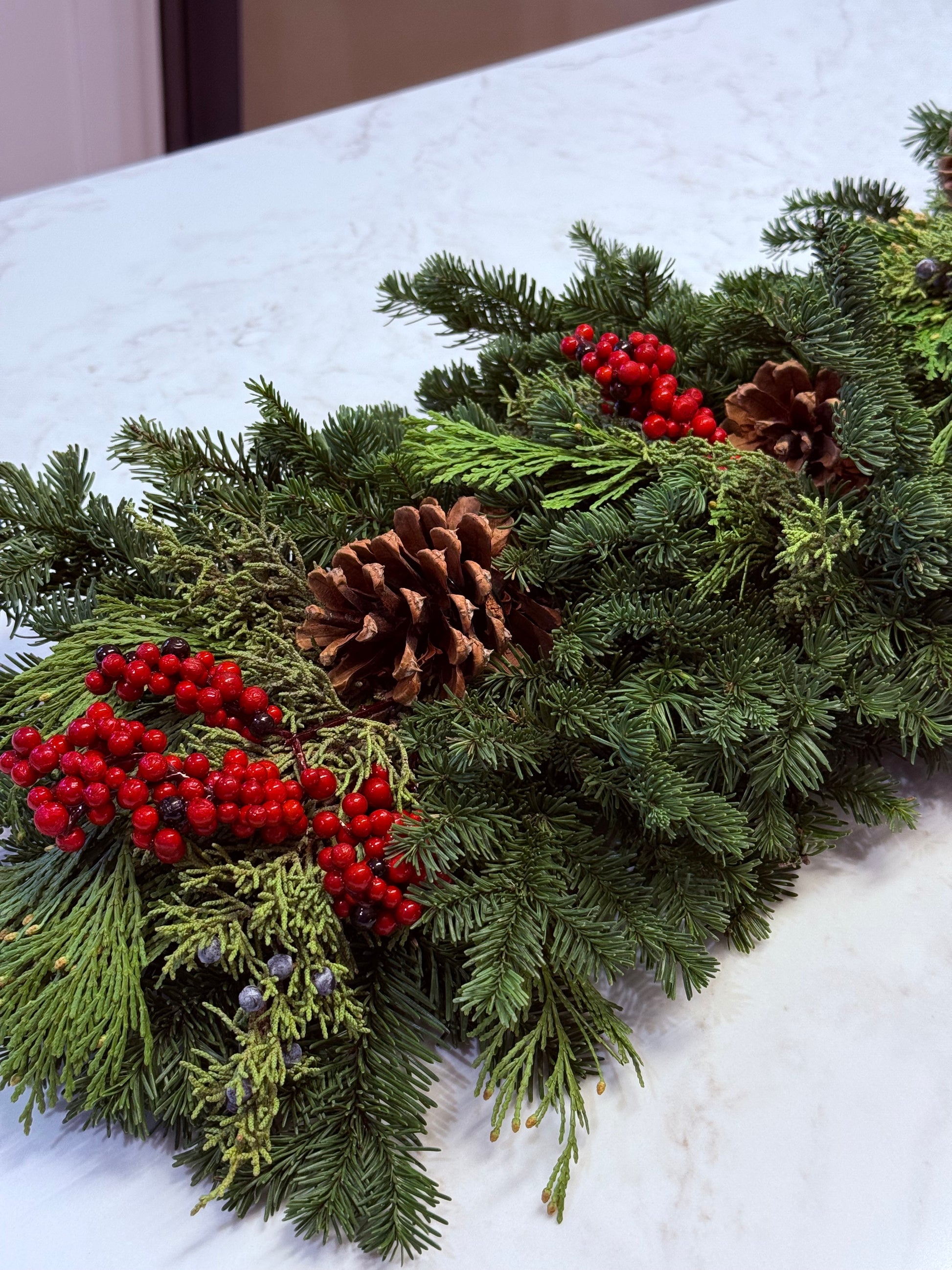 Holiday Evergreen Table Runner