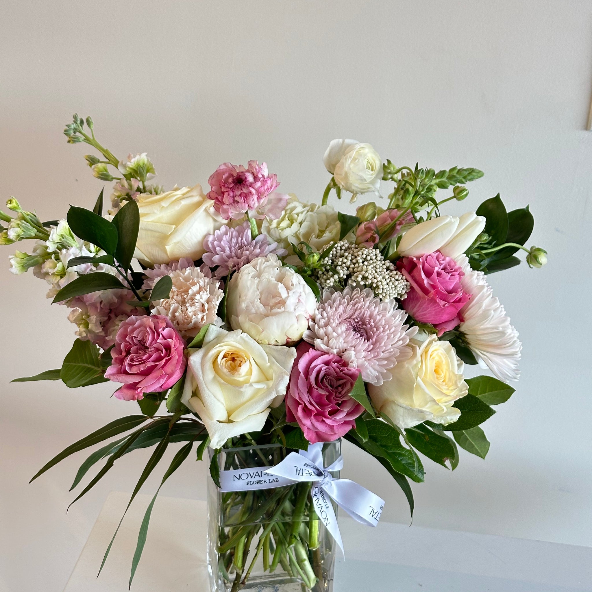 Designer choice deluxe peonies arrangement