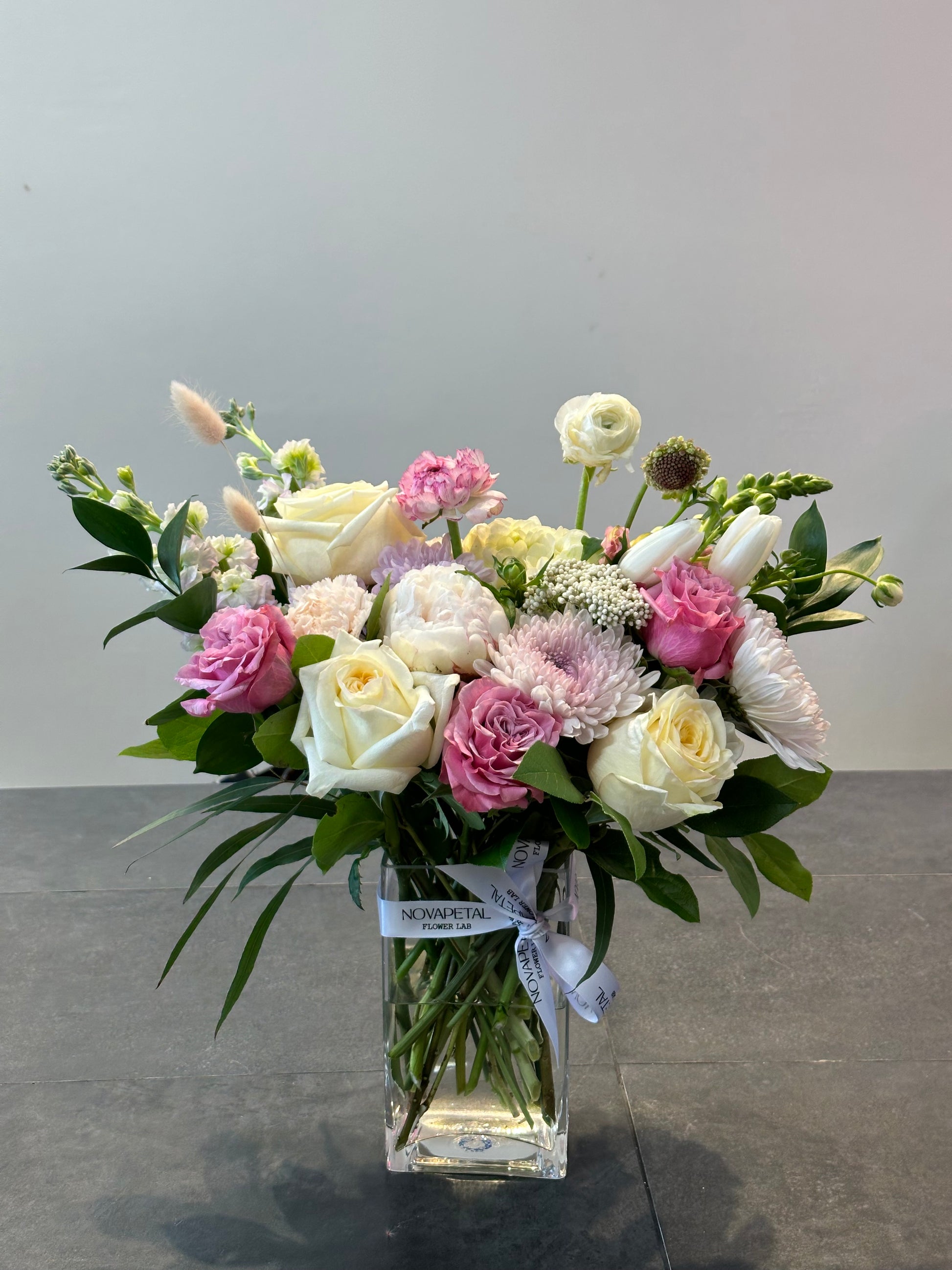 Designer choice deluxe peonies arrangement