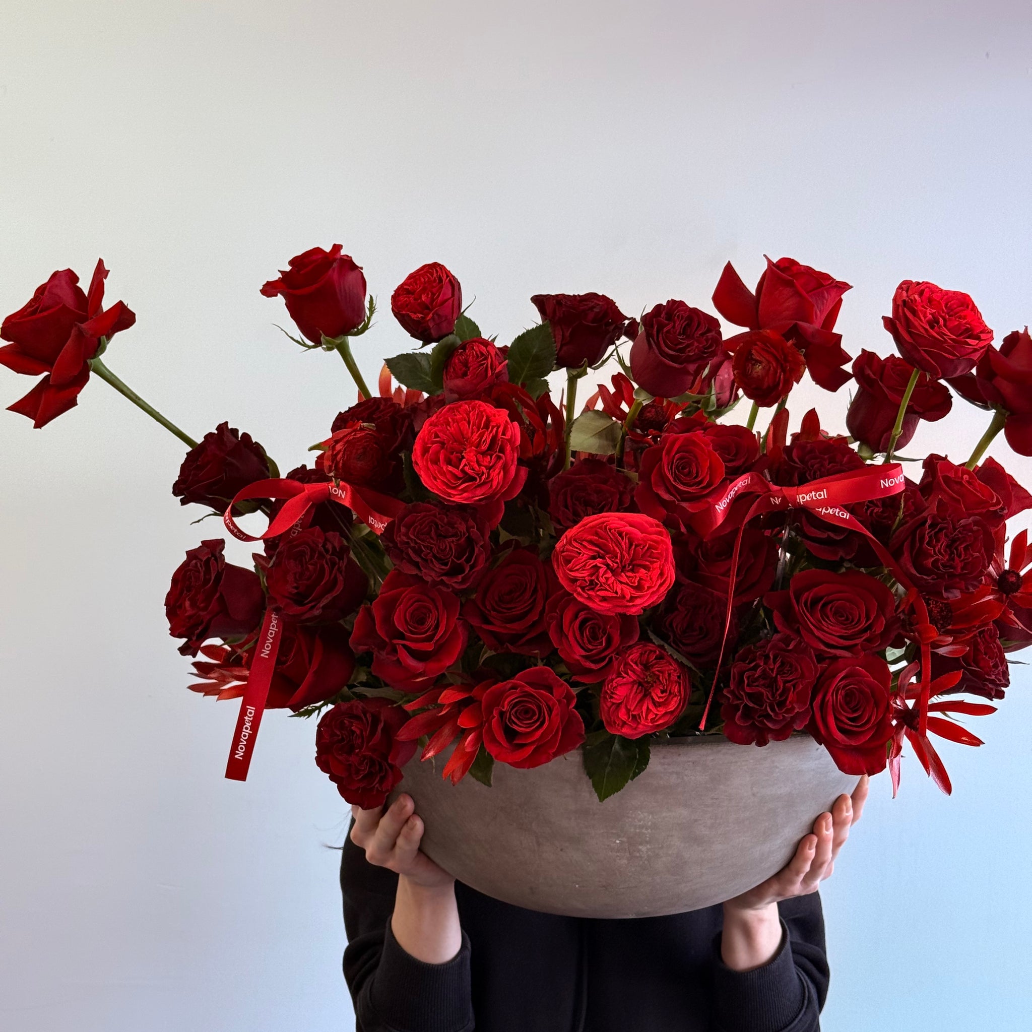 Simply, I Love You - Red Rose Arrangement in Ceramic Vase