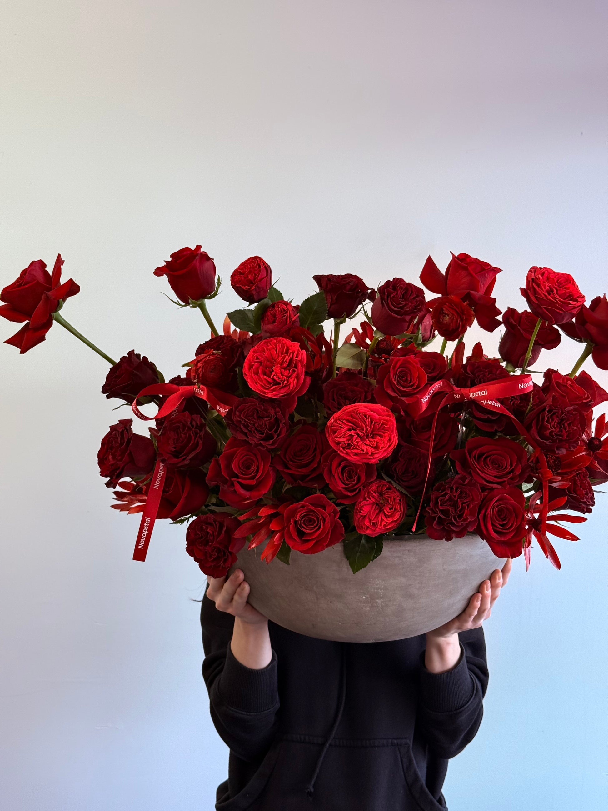 Simply, I Love You - Red Rose Arrangement in Ceramic Vase