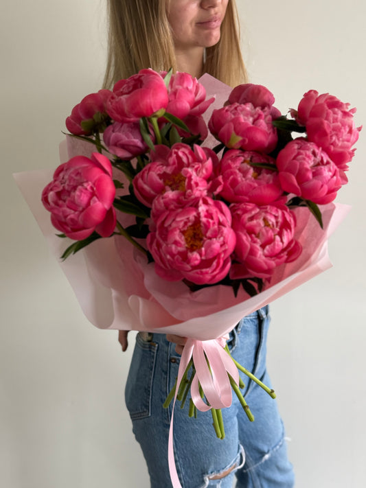 Coral Charm Peony Bouquet