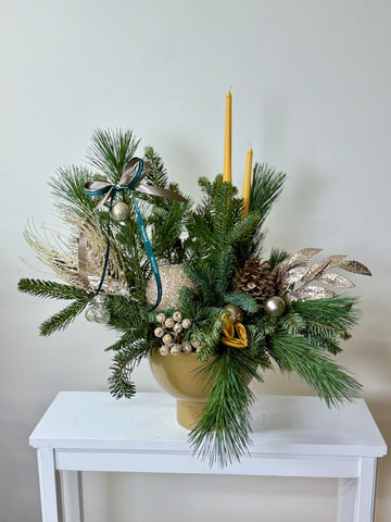 Golden Glow Winter Centerpiece