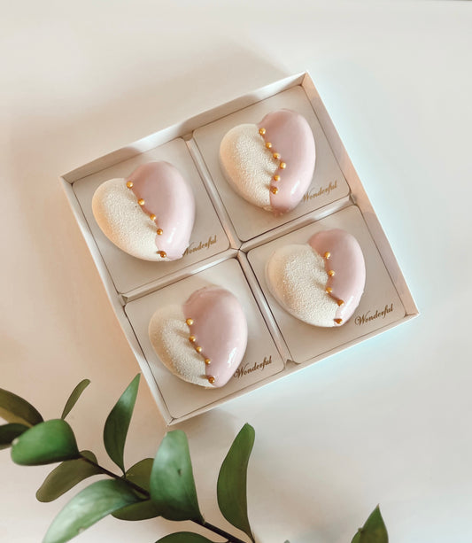 Box of love and tender Mousee pastries by Lari bakery