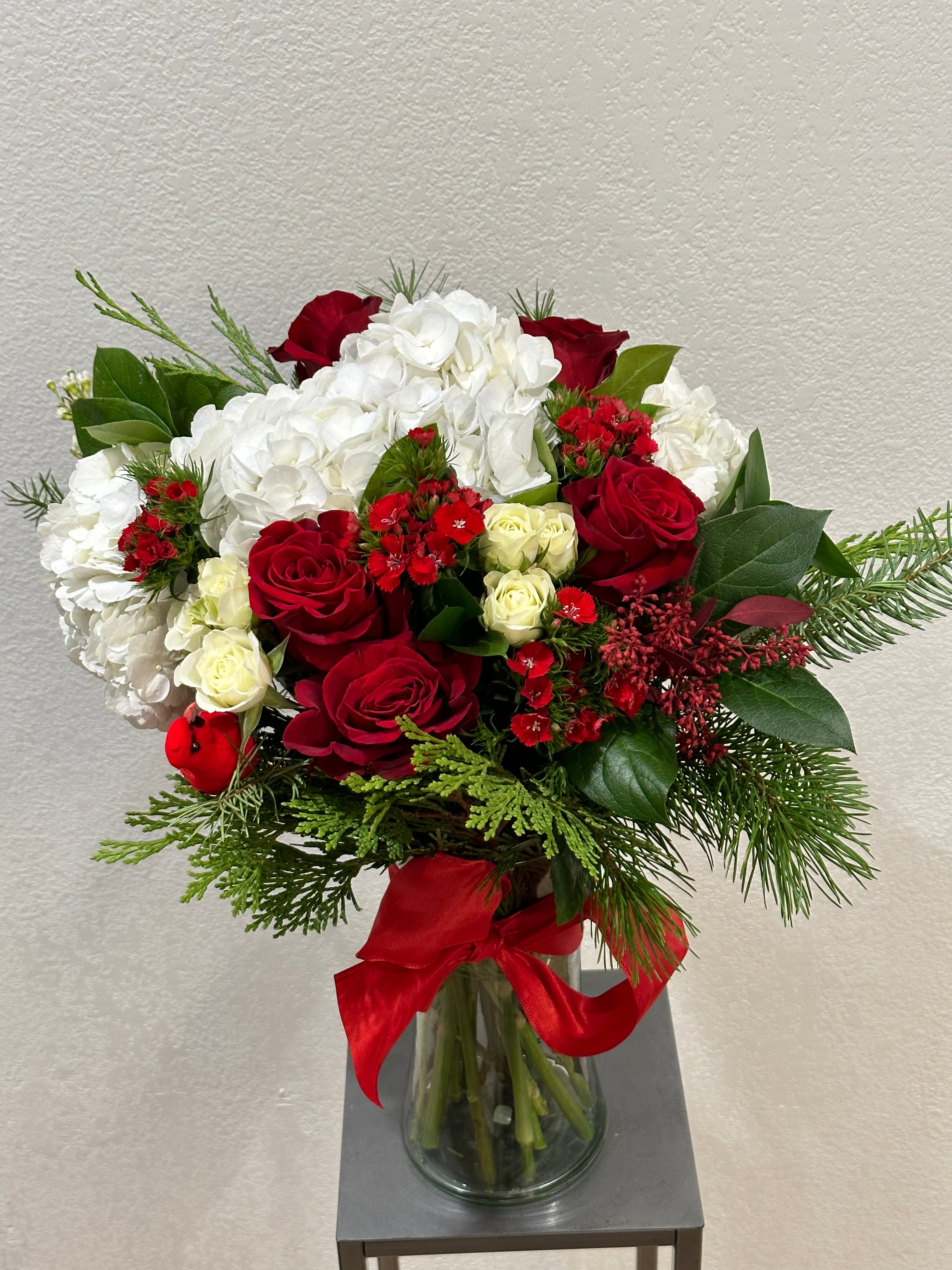 Christmas in Rome Holiday hand tight bouquet