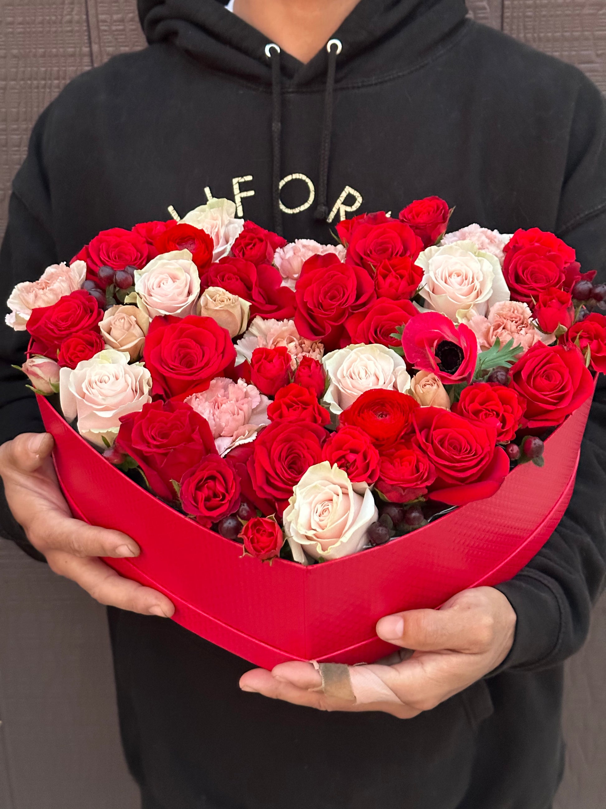 I Heart You | Heart shape flower box arrangement