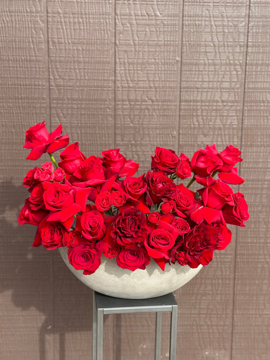 Simply, I Love You - Red Rose Arrangement in Ceramic Vase