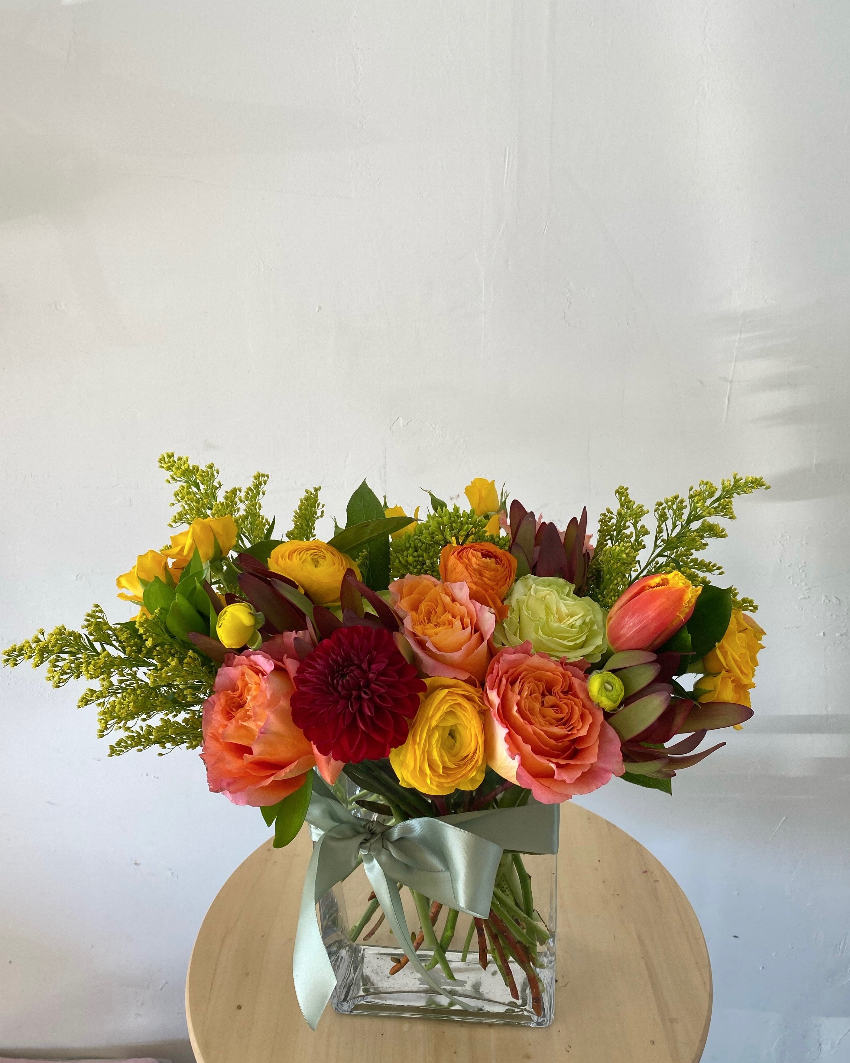 Designer choice in Rectangular vase Reds/Sunset Pallet