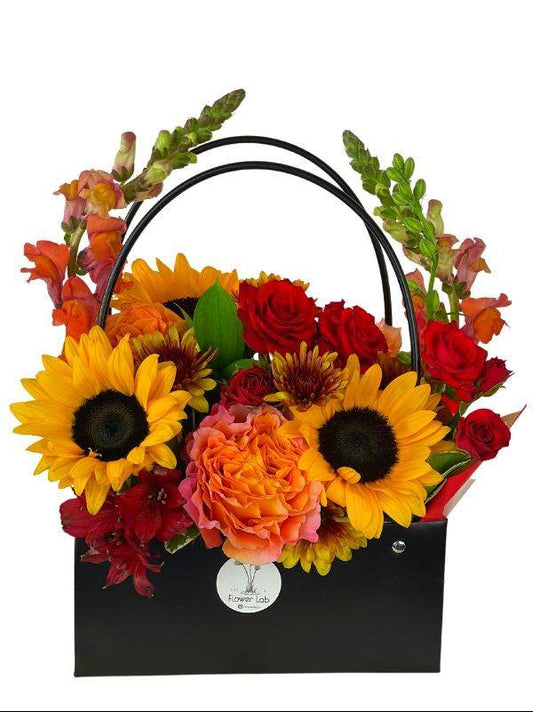 Seasonal Bag-Flower Lab-Anything you want,Appreciation,arizona,Bad with Spray Roses,Bag with Flowers,Bag with Sunflowers,celebration,Desk,Desk Buddy,easy,Elegant,fall,Family Present,Flower Delivery,Great Present,Great Present for Holidays,Happiness,Love,phoenix,Phoenix Flower Delivery,Premium Pink Roses,Premium Roses,Present for Friend,Present for Work Friend,Purple Color,roses,Seasonal Arrangement,Seasonal bag,spray roses,Thanks Giving,Work present